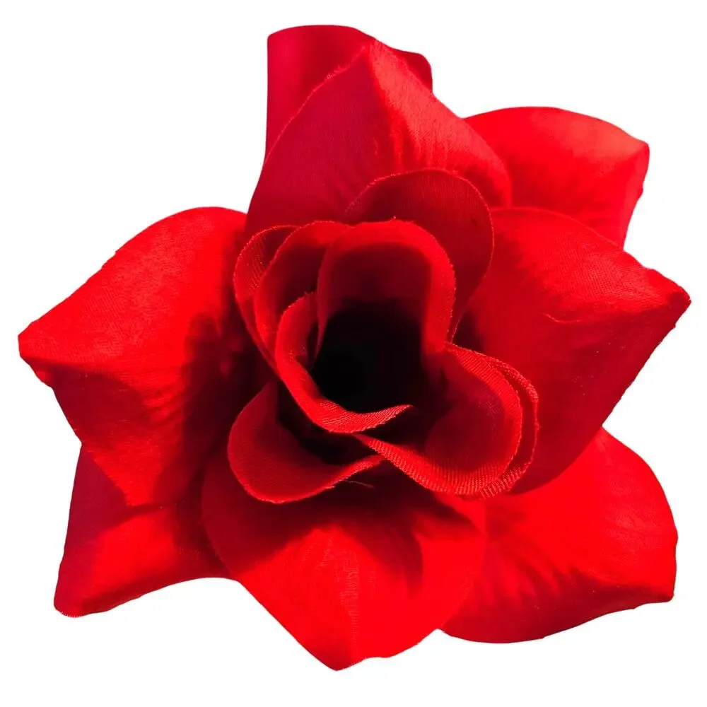 Red Artificial Silk Rose Flowers Wired Stems Wedding Craft 3